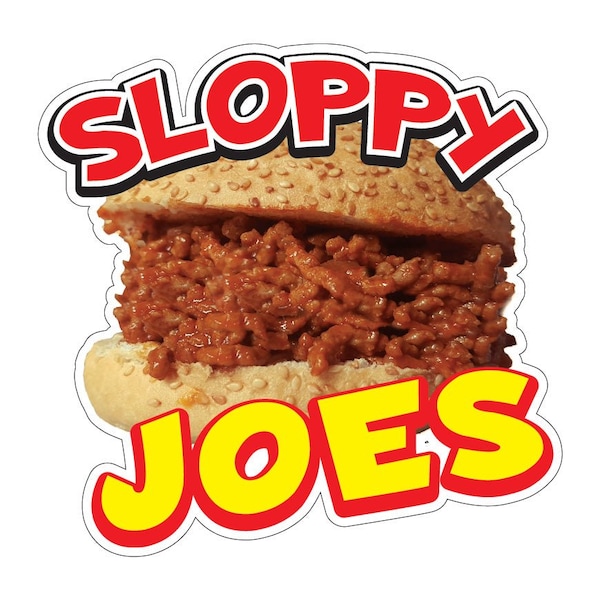 Sloppy Joes Decal Concession Stand Food Truck Sticker, 24" x 10", D-DC-24 Sloppy Joes19